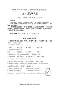 2024～2025学年山东省东营市利津县九年级上期末考试化学试卷(含答案)