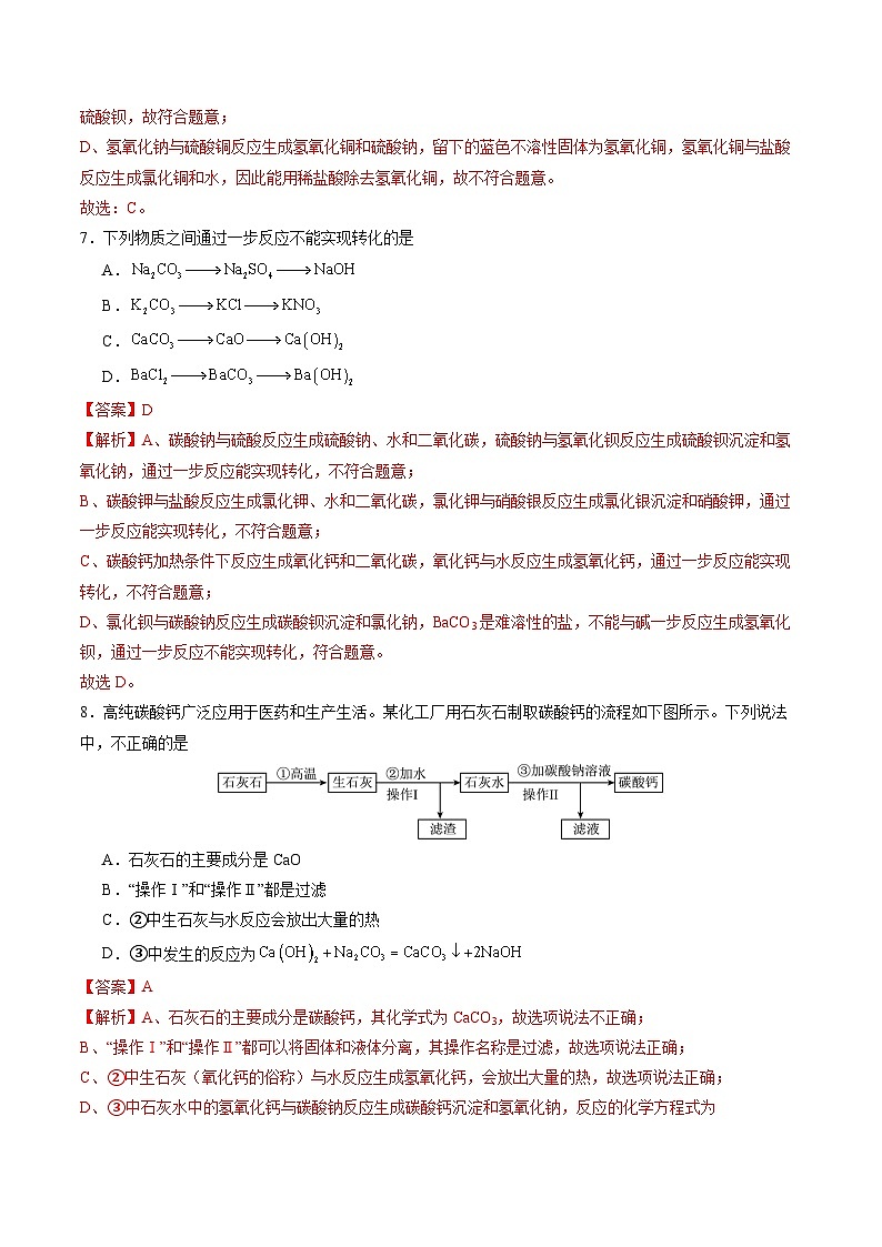10.3 常见的盐(第2课时)(分层练习)(解析版)第3页