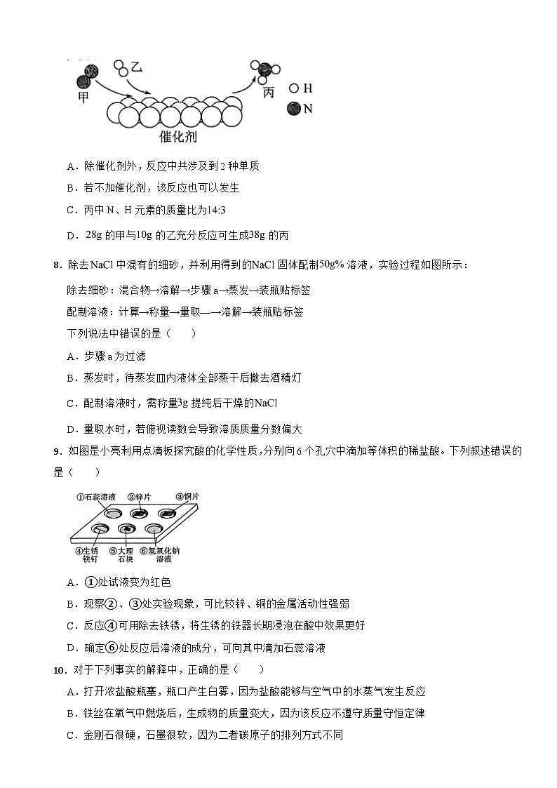 吉林省长春市朝阳区2025年中考化学一模试题含答案第2页