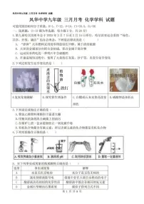 2025年哈尔滨市风华中学九年级下学期开学化学试卷和参考答案