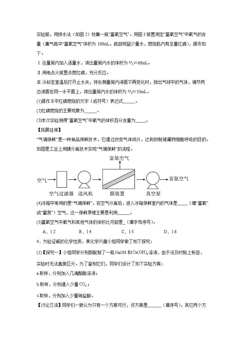 2025年中考化学二轮专题复习训练:科学探究题(含答案)第3页