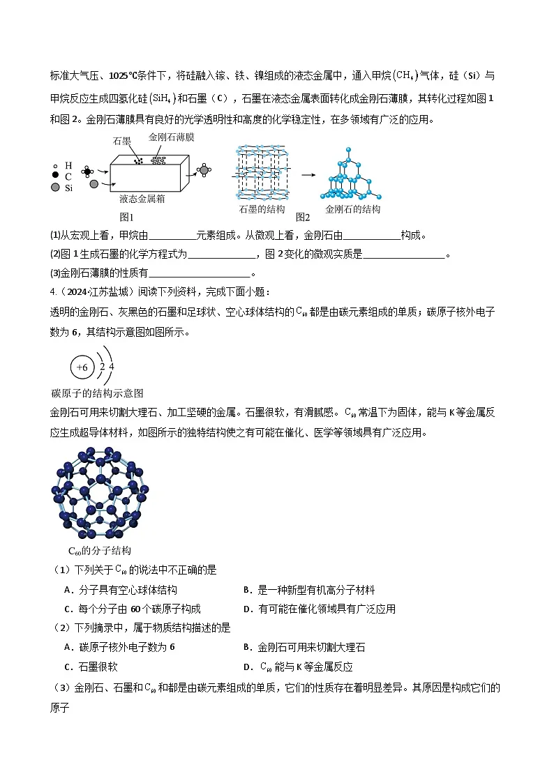 专题03 碳和碳的氧化物(原卷版)第2页
