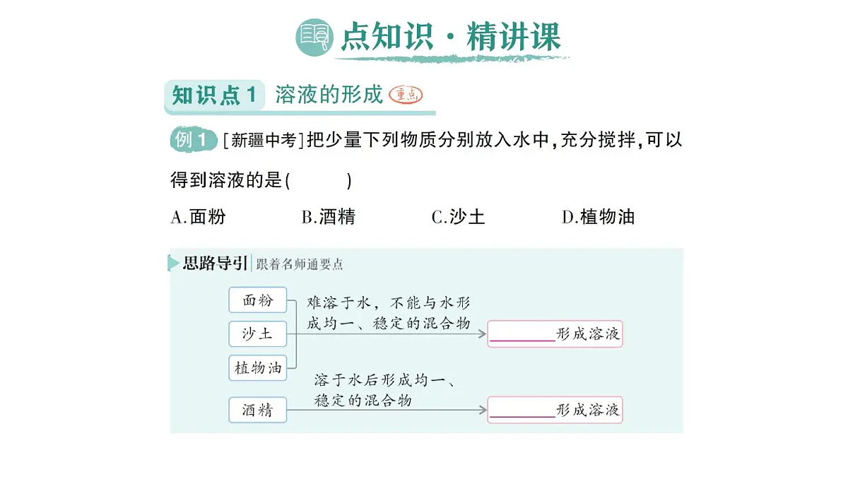 初中化学新人教版九年级下册第九单元课题1 溶液及其应用作业课件2025春第2页