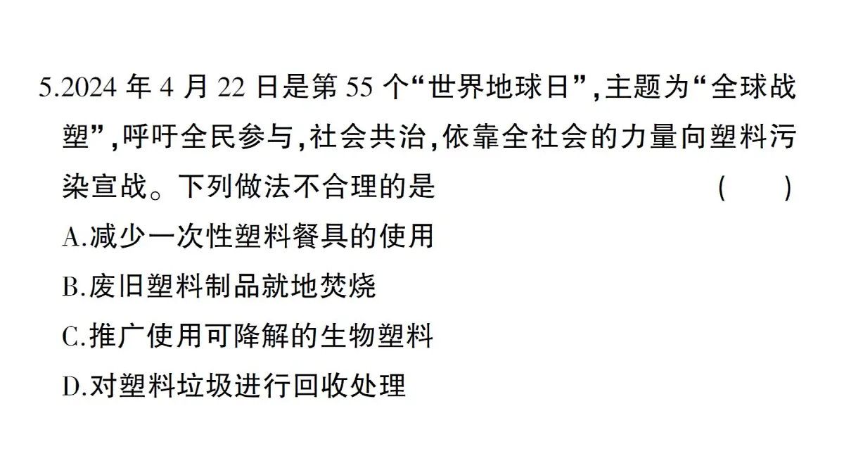 初中化学新人教版九年级下册第十一单元综合训练练习课件2025春第5页