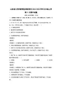 2024~2025学年山西省大同市新荣区两校联考九年级上学期11月期中化学试卷（解析版）
