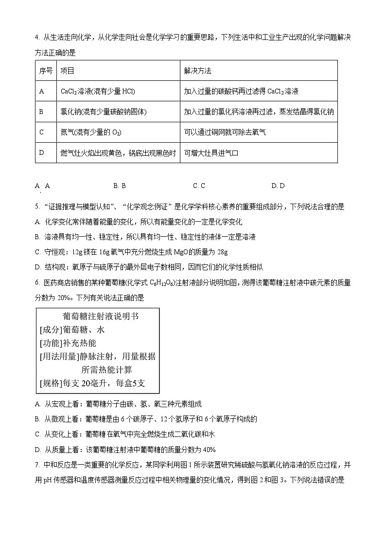 四川省德阳市旌阳区2024-2025学年九年级上学期期末化学试题(原卷版+解析版)第2页