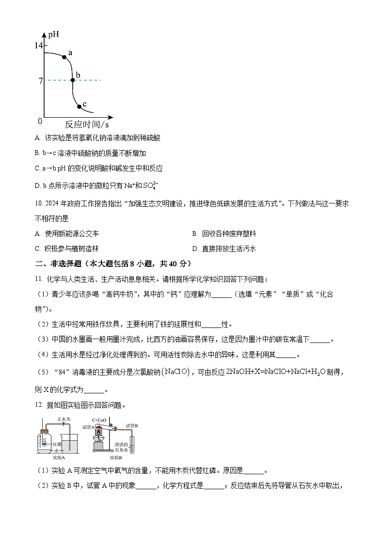 河北省沧州市任丘市部分校2024-2025学年九年级下学期3月联考化学试题(原卷版+解析版)第3页