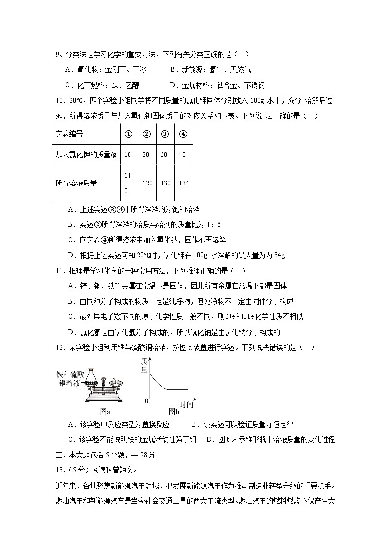 安徽省合肥市2024-2025学年九年级下册开学考化学学情检测试题(附答案)第3页