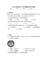 2025年湖北省第一次中考模拟联考化学试题（附答案解析）
