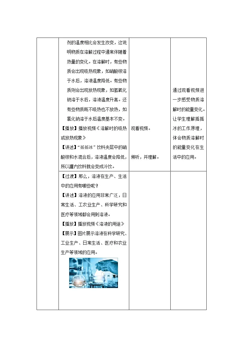 课题1 溶液及其应用 第2课时 教案 化学人教版(2024)九年级下册第3页