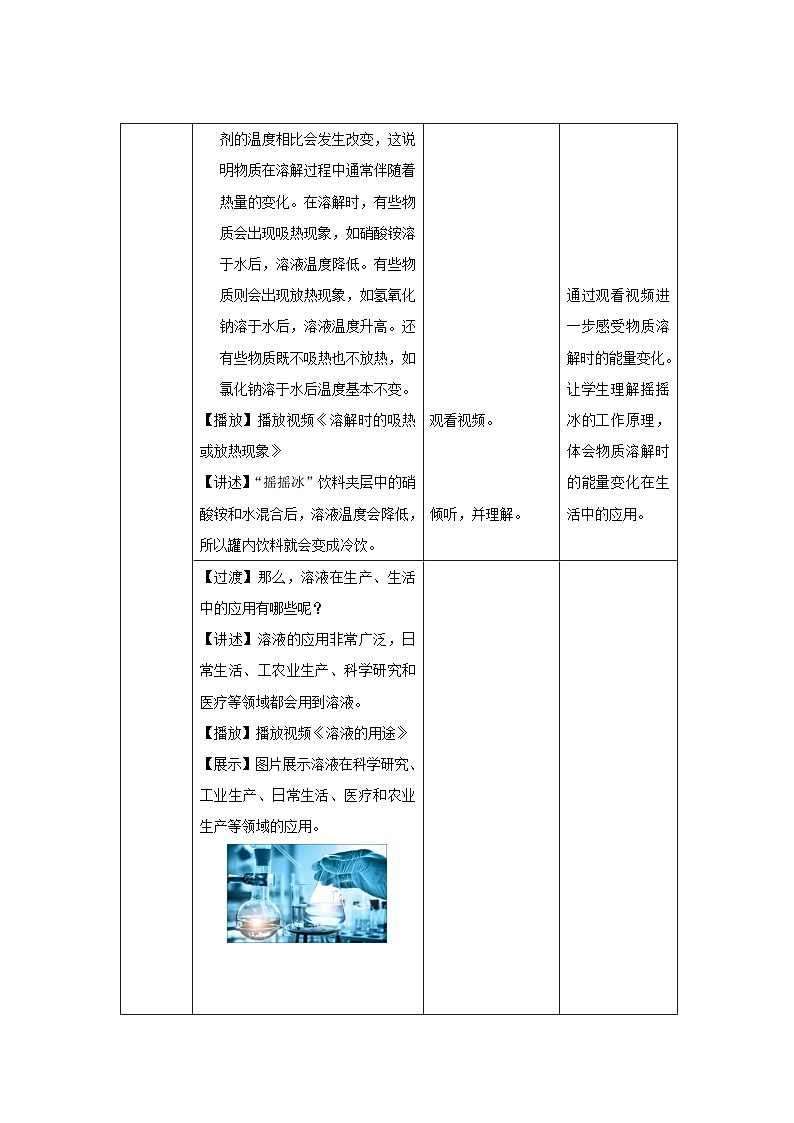 课题1 溶液及其应用 第2课时 教案 化学人教版(2024)九年级下册第3页