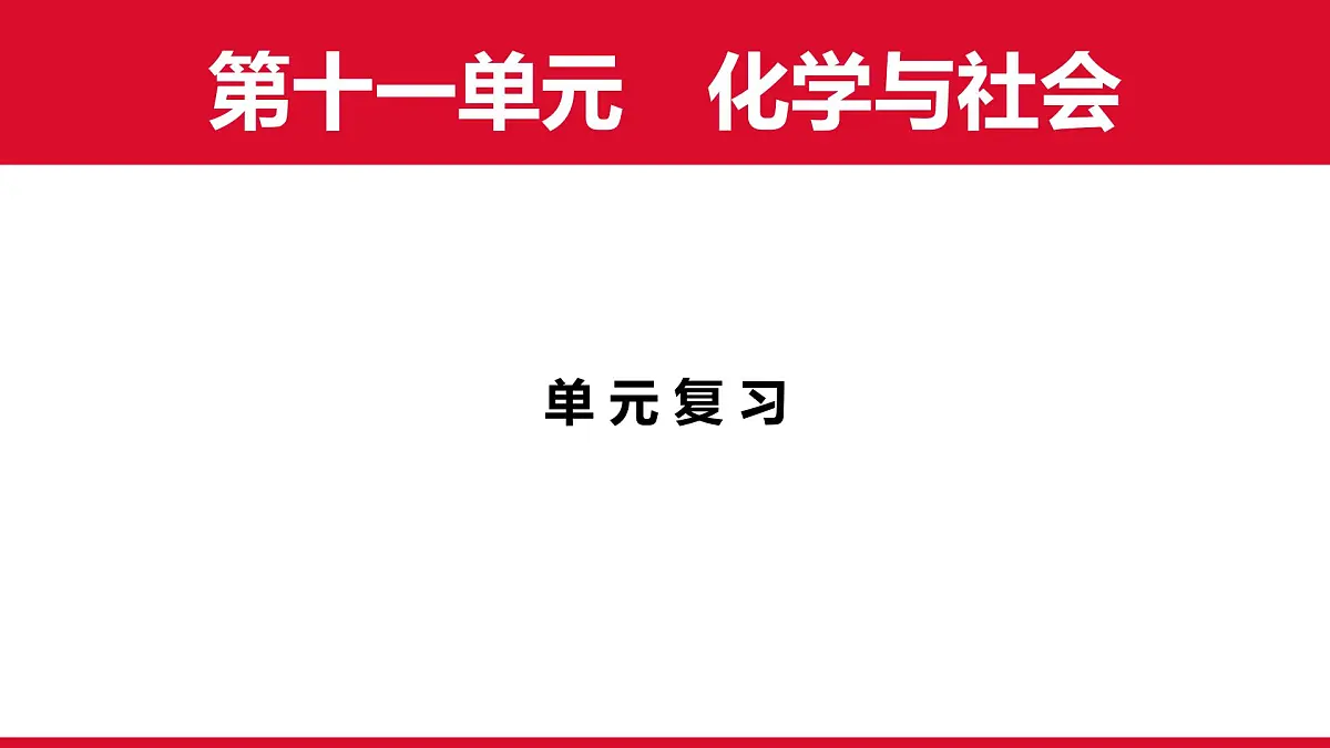第十一单元化学与社会单元复习课件---2024-2025学年九年级化学人教版(2024)下册第1页