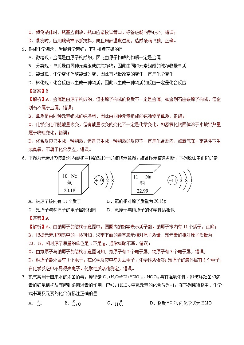 化學(xué)(濟(jì)南卷)(全解全析)第3頁