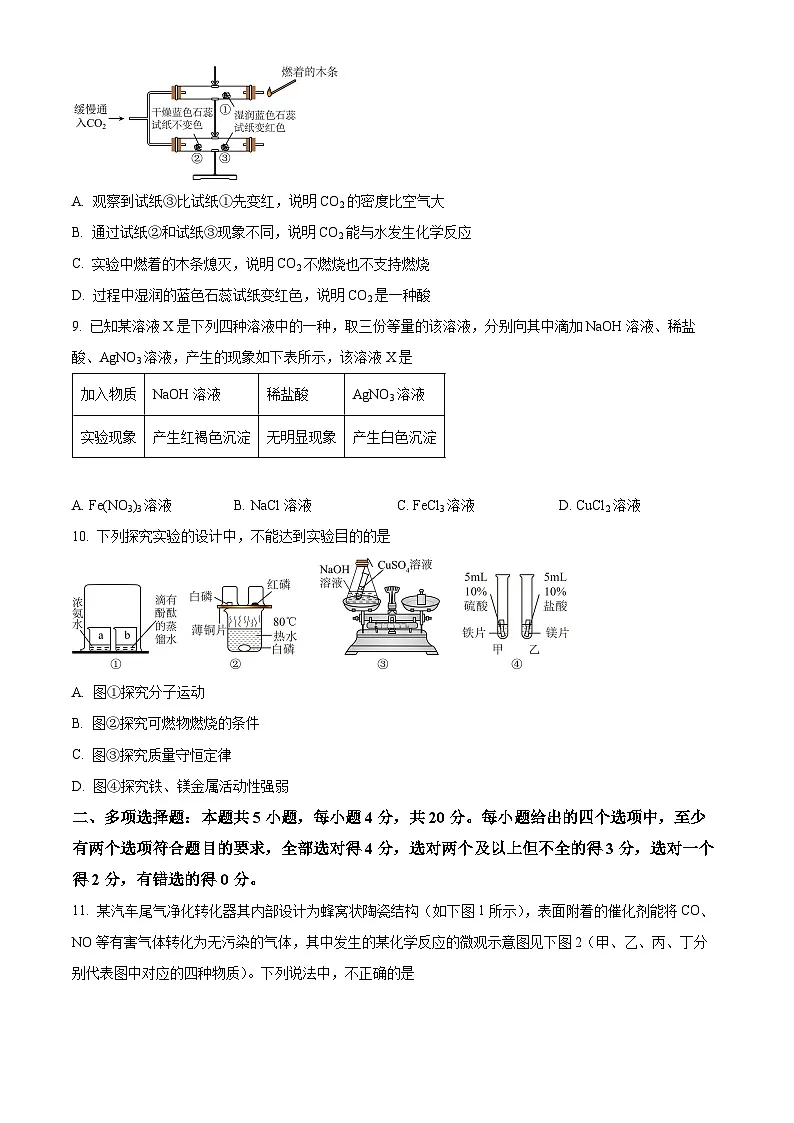 2025年山东省济南市槐荫区中考一模化学试题(原卷版+解析版)第3页