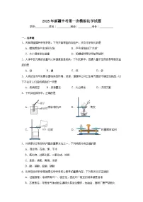 2025年新疆中考第一次模拟化学试题(无答案)