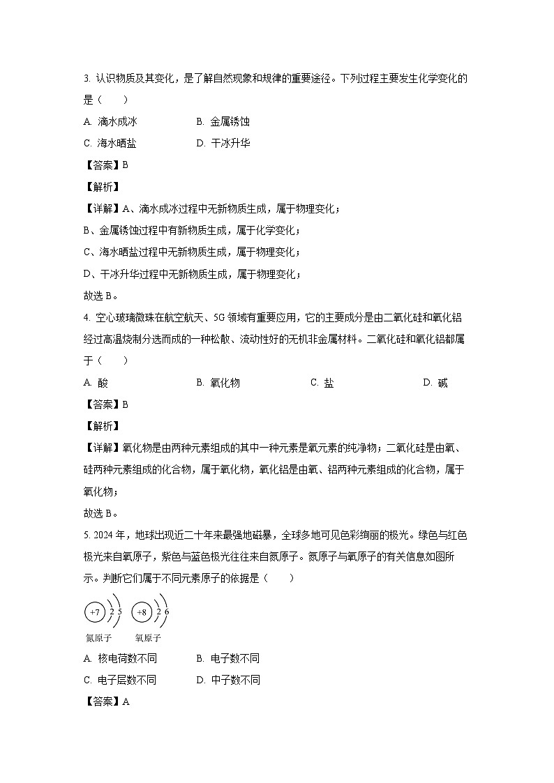 山西省吕梁市方山县2025年中考一模化学试卷(解析版)第2页