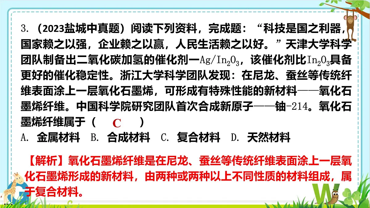2025年盐城中考化学热点(题型)剖析课件+第五讲+化学与科技第6页