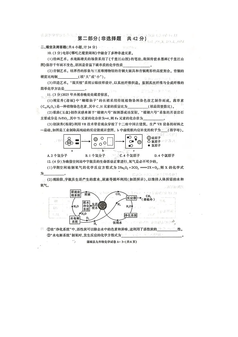 陕西省渭南市蒲城县2025年中考一模(扫描版)化学第3页