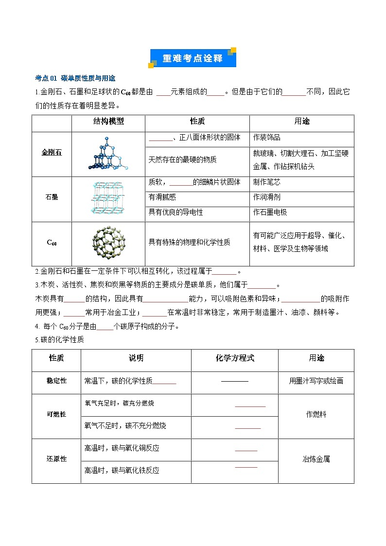 重难点03 碳和碳的氧化物(原卷版)第3页
