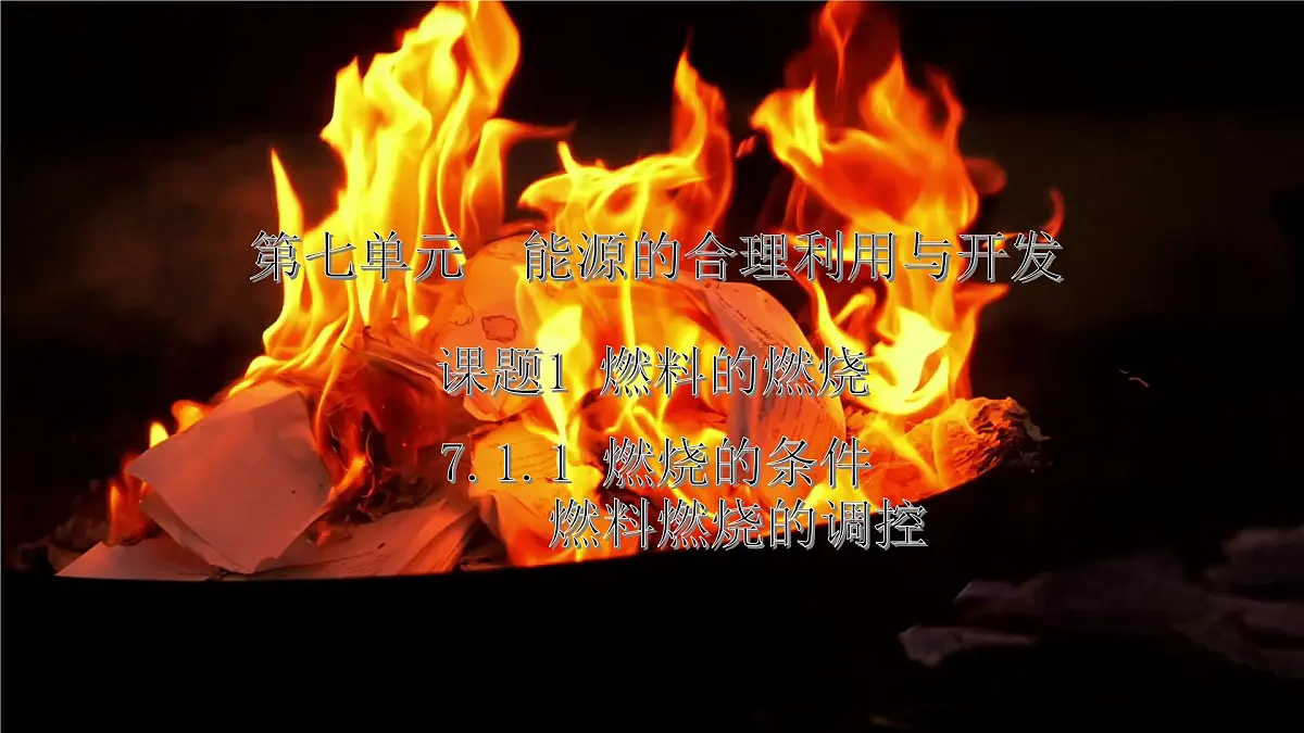 7.1.1燃料的燃烧---2024-2025学年九年级化学人教版(2024)上册课件第1页