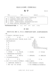 2024北京海淀初三一模化学试卷（含答案）