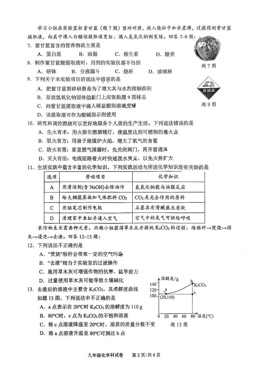 2025年广东省佛山市三水区中考二模化学试题(中考模拟)第2页