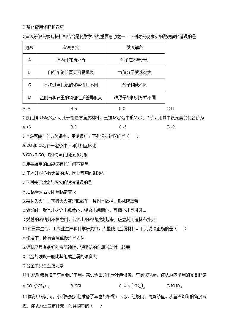 湖南师大附中集团2024-2025中考二模化学试题第2页