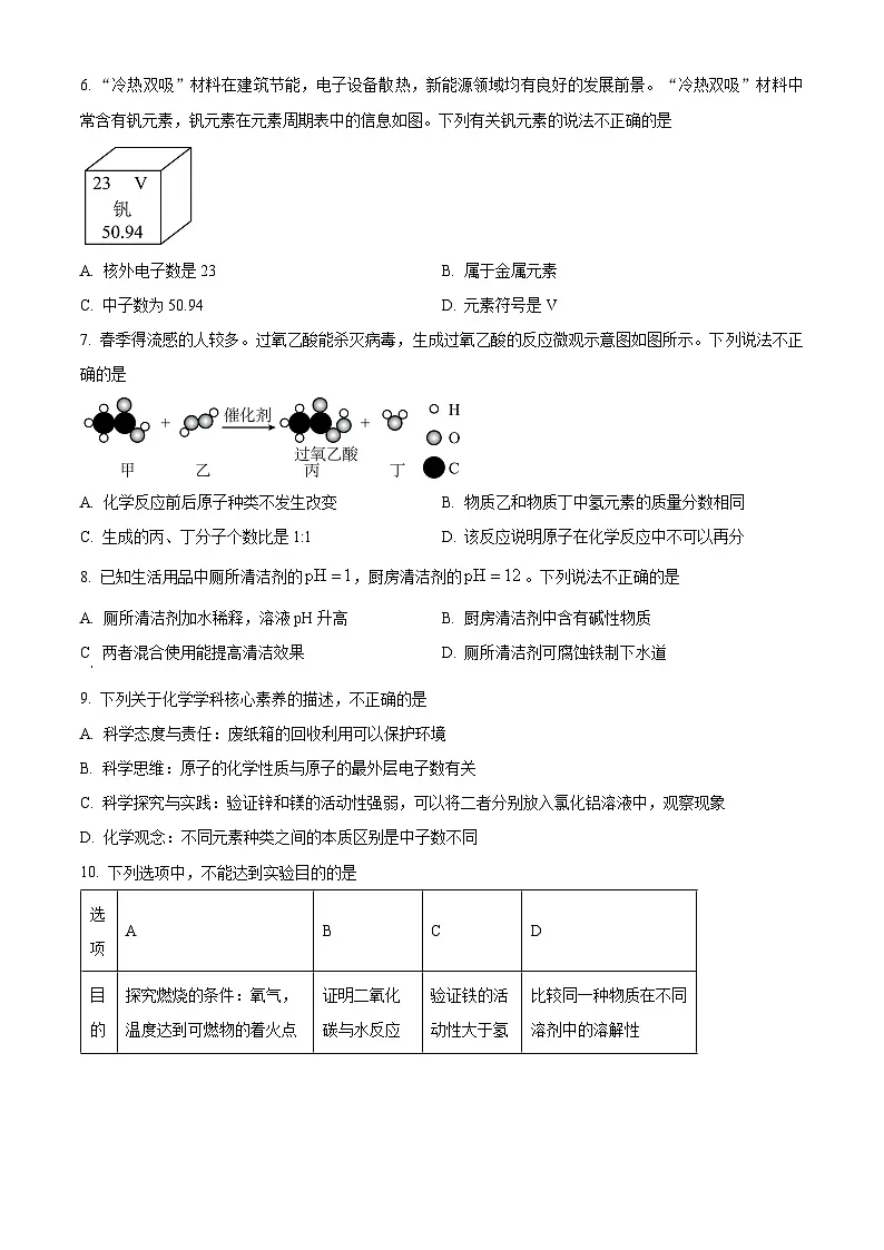 江西省九江市修水县2024-2025学年九年级下学期3月月考化学试题(原卷版+解析版)第2页