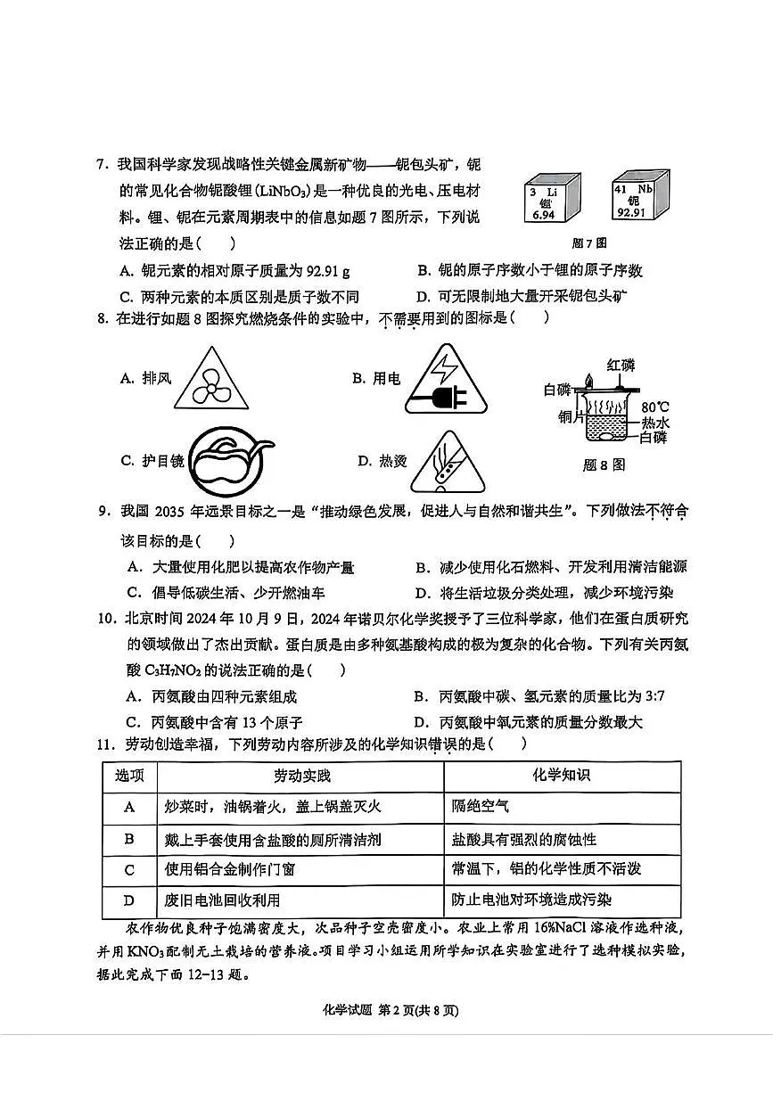 2025年广东市潮州市湘桥区中考一模化学试卷(中考模拟)第2页