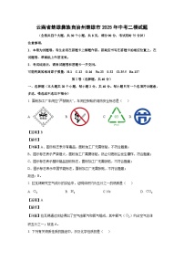 云南省楚雄彝族自治州楚雄市2025年中考二模化学试卷（解析版）