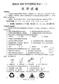 2025年河南省洛阳市中考二模化学试卷(中考模拟)