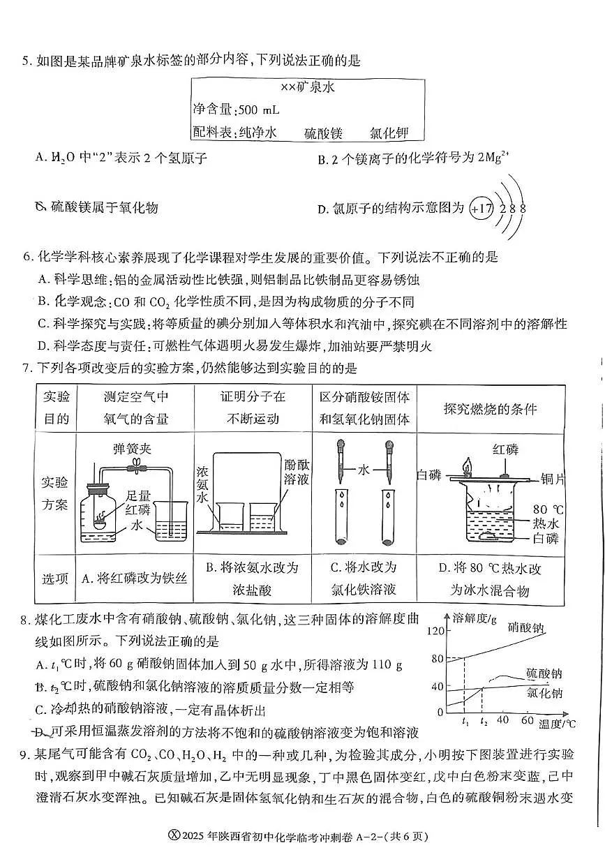 2025年陕西省延安市志丹县中考第二次全县联考化学试题(中考模拟)第2页