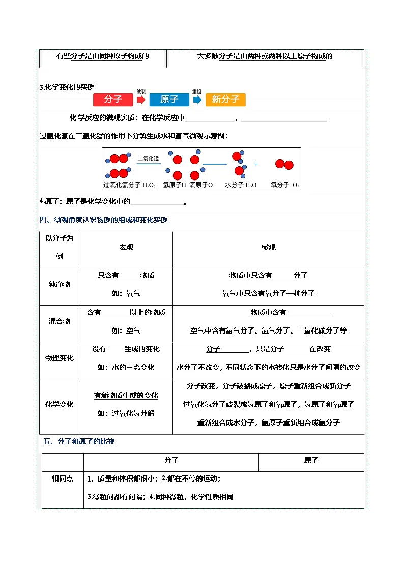 课题1 分子和原子(共2课时)(分层作业)(原卷版)第3页