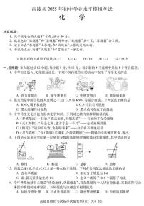 2025年安徽省芜湖市南陵县中考4月初中学业水平模拟考试化学试题(中考模拟)