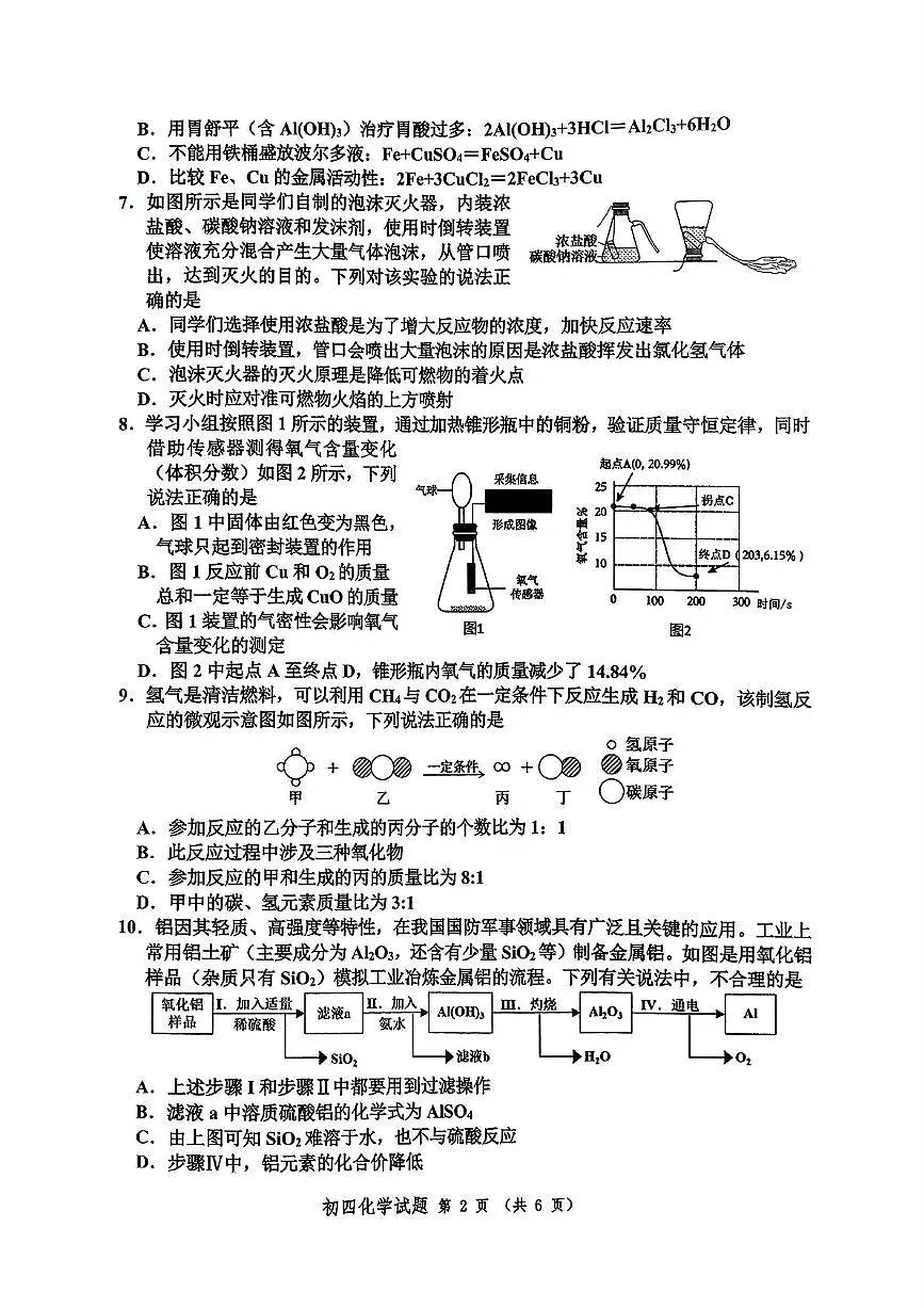 2025年山东省淄博市高新区中考二模化学试卷(中考模拟)第2页
