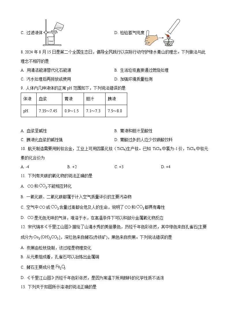 2025年5月云南省文山市、西畴县初中学业水平测试化学试卷(中考模拟)第2页