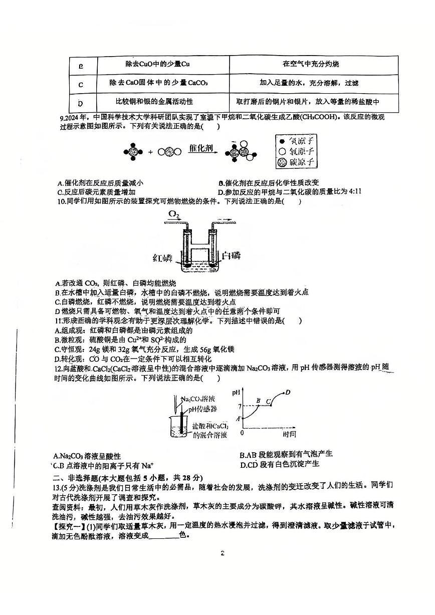 2025年安徽省合肥市新站区实验中学中考三模化学试卷(中考模拟 )第2页