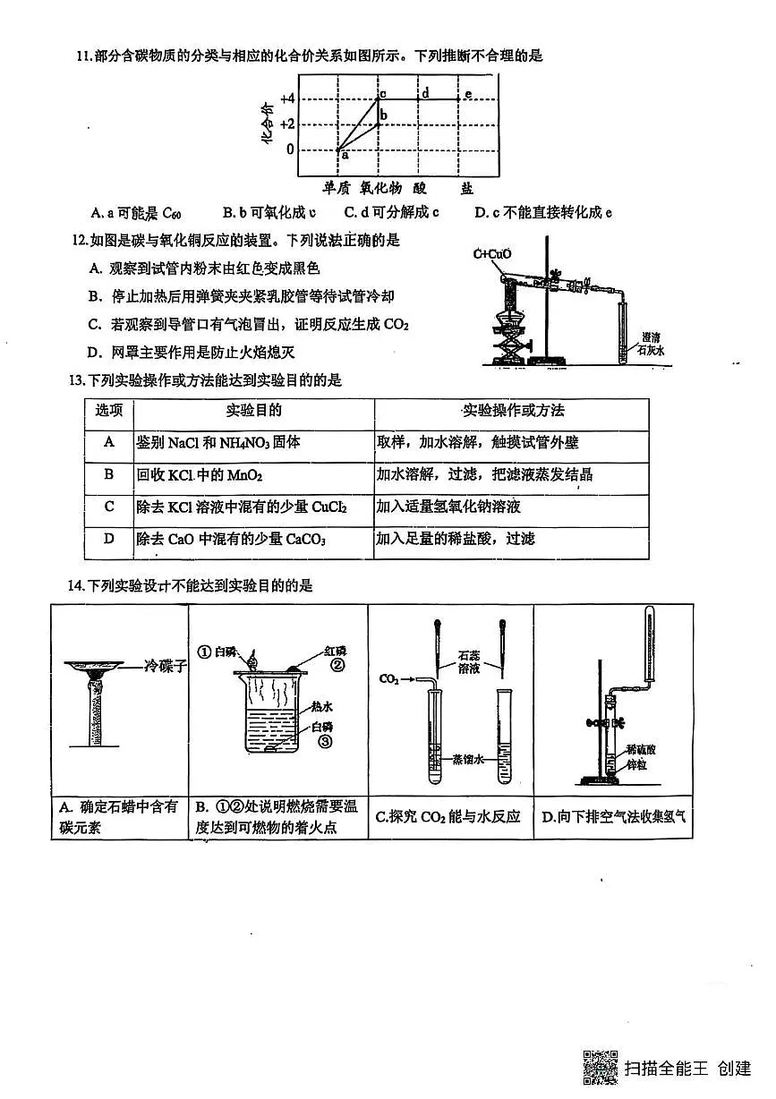 2025年广东省广州市执信中学中考二模化学试卷(中考模拟 )第3页