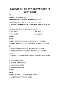 江西省九江市2024-2025学年九年级下学期4月期中“学在经开”联考化学试卷(解析版)