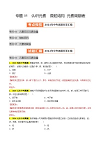 专题05 认识元素 微粒结构 元素周期表（第03期）试题（学生版+教师版）-2024年中考化学真题分类汇编（全国通用）