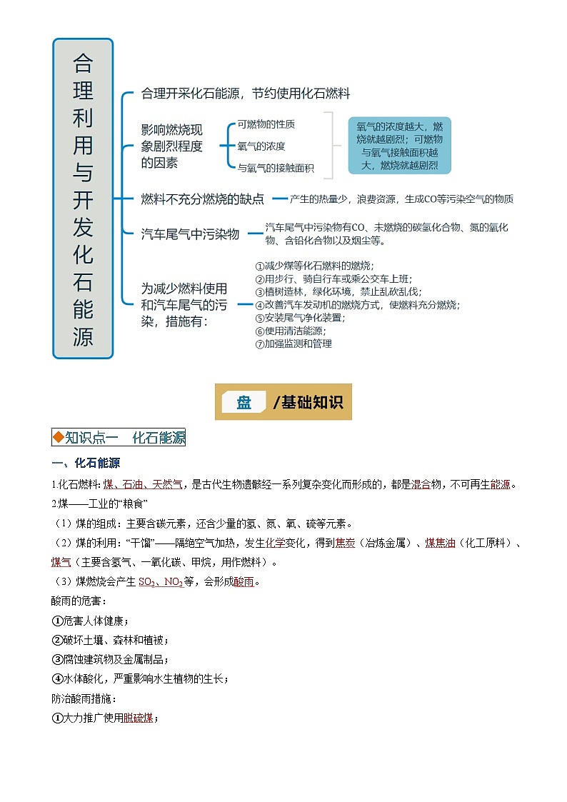 2025年中考化学专项复习讲义专题13 燃料及其利用(解析版)第3页