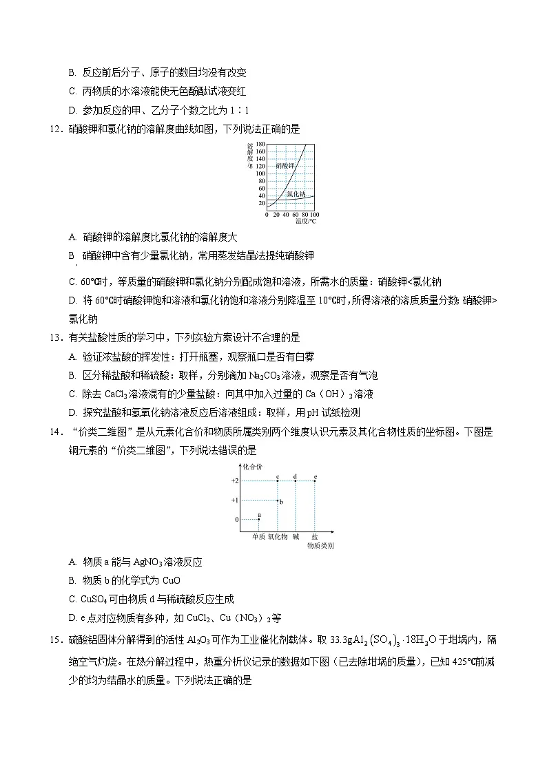 化学(泰州卷)(考试版)第3页