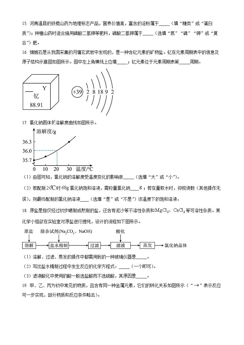 2025年河南省商丘市夏邑县二模化学试题(中考模拟)第3页