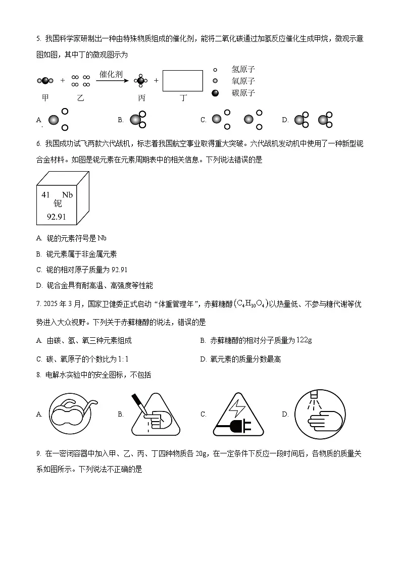 2025年山东省菏泽市东明县中考三模化学试题(中考模拟)第2页