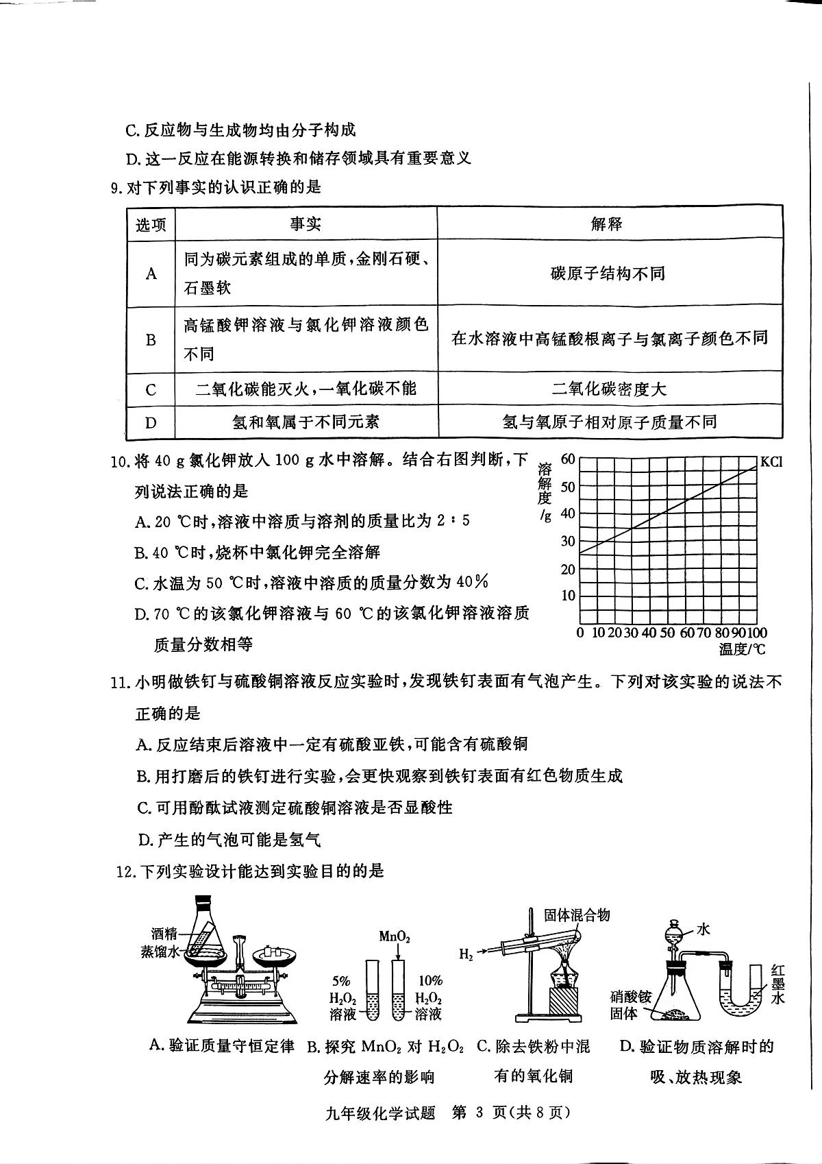 2025年山东省聊城市高唐县二模化学试题第3页