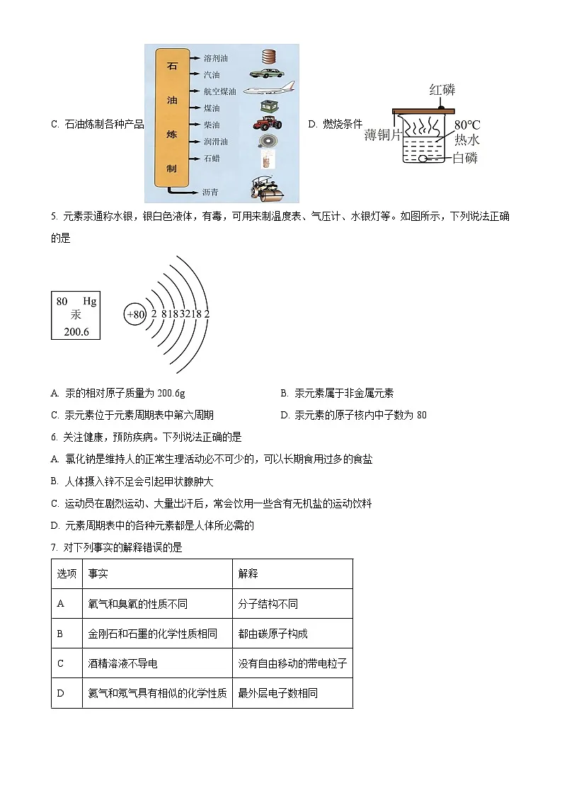 黑龙江省哈尔滨市第十七中学2025届中考三模 化学试题第2页