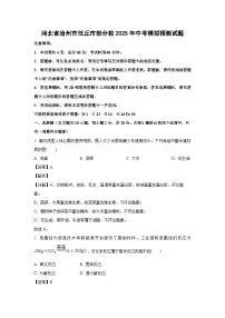 河北省沧州市任丘市部分校2025年中考模拟预测化学试卷(解析版)