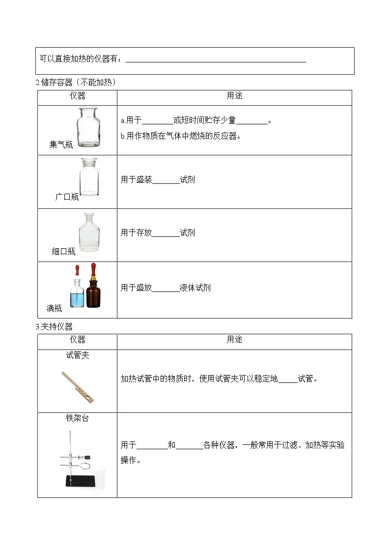 第一单元课题2 化学实验与科学探究(1) 导学案第2页