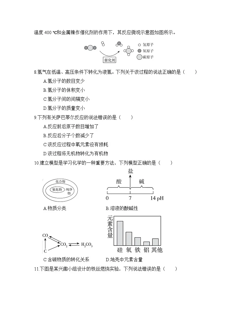 2025年春九年级化学下册 安徽中考综合模拟测试卷二(人教安徽版)第3页