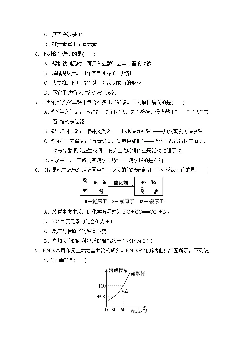 2025年春九年级化学下册 辽宁中考综合模拟测试卷一(人教辽宁版)第2页
